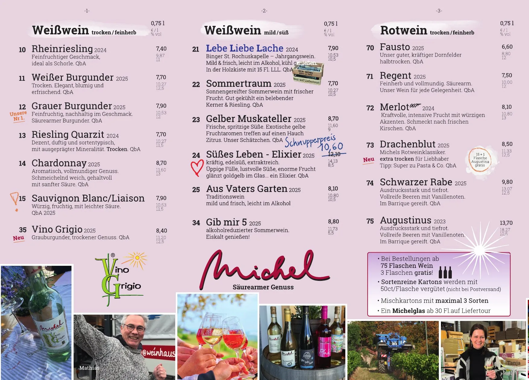 Weinpreisliste Wein-Herbst 26, Seiten 1–3